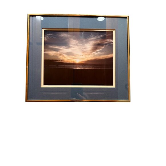 Framed Nautical Y2K Photography Prints With Gold-Toned Metal Frames & Blue Matte - Picture 7 of 16